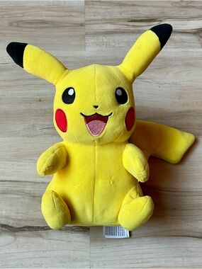 Pokemon Pikachu Yellow Plush with Black Ear Tips and Red Cheeks